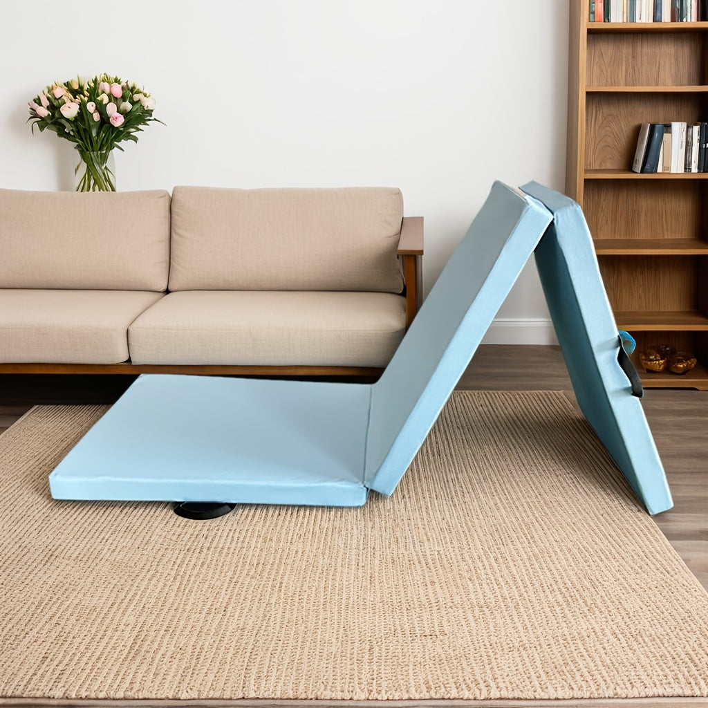 Tragbare dreiteilige Yogamatte mit dicker Polsterung, rutschfester PU-Oberfläche und Griff 9