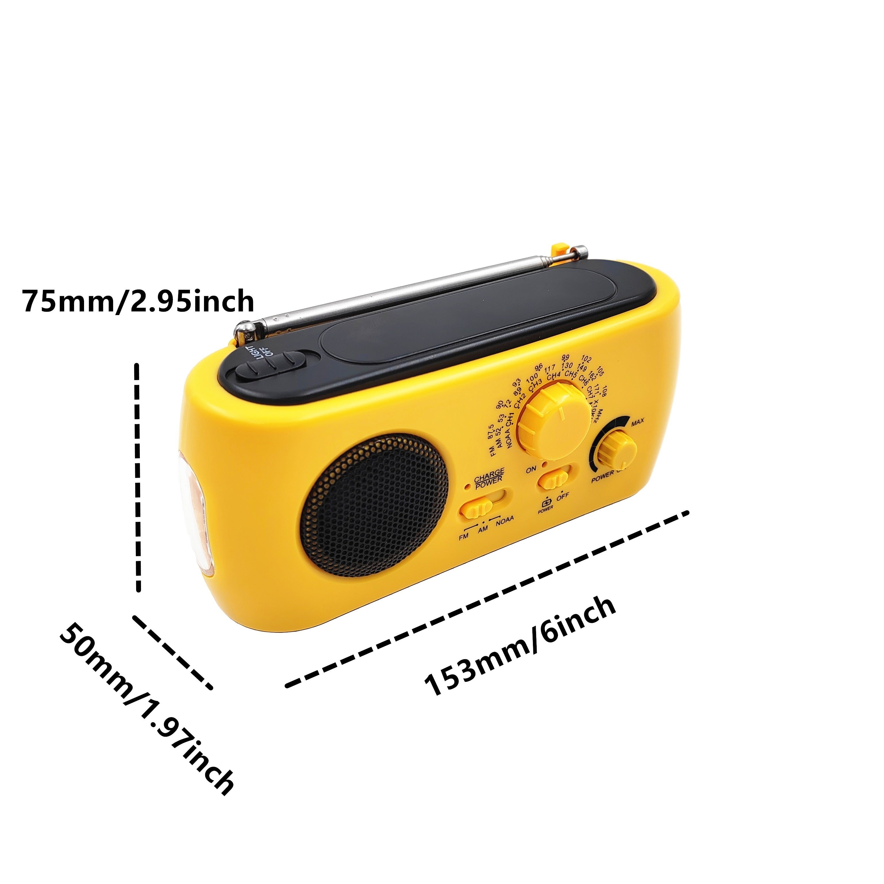 Tragbares Notfallradio mit AM/FM/NOAA, USB -Ladegerät, LED -Taschenlampe, wasserfest für Camping und Außengebrauch 5