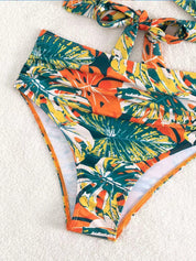 Tropischer Bikini -Bikini -Set mit fröhlicher Druck 5