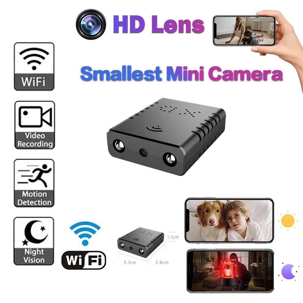 Ultrakompakte Full HD-Minikamera mit Nachtsicht und Bewegungserkennung 0