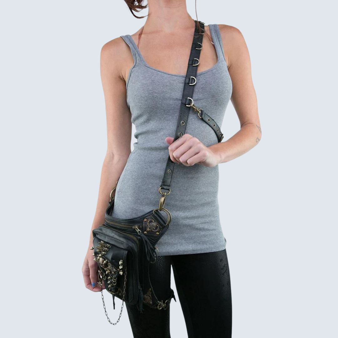 Unisex Gothic-Hüfttasche mit Totenkopfmotiv aus strapazierfähigem Material 3