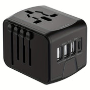 Universeller Reiseadapter mit 4 USB-Anschlüssen und Typ-C-Globale Kompatibilität, schnelle Ladesicherheitsfunktionen 8