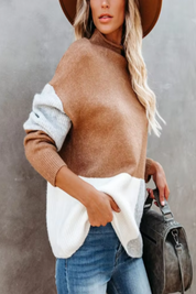 Donna | Varmare pullover med trendigt färgblocksmönster för damer