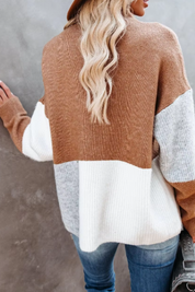 Donna | Varmare pullover med trendigt färgblocksmönster för damer
