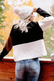 Donna | Varmare pullover med trendigt färgblocksmönster för damer