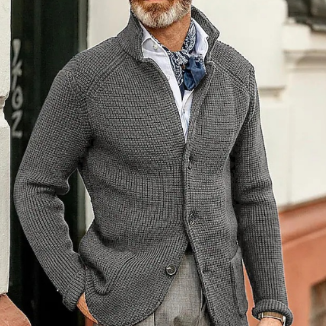 Brix | Stilren och varm herrstrickcardigan
