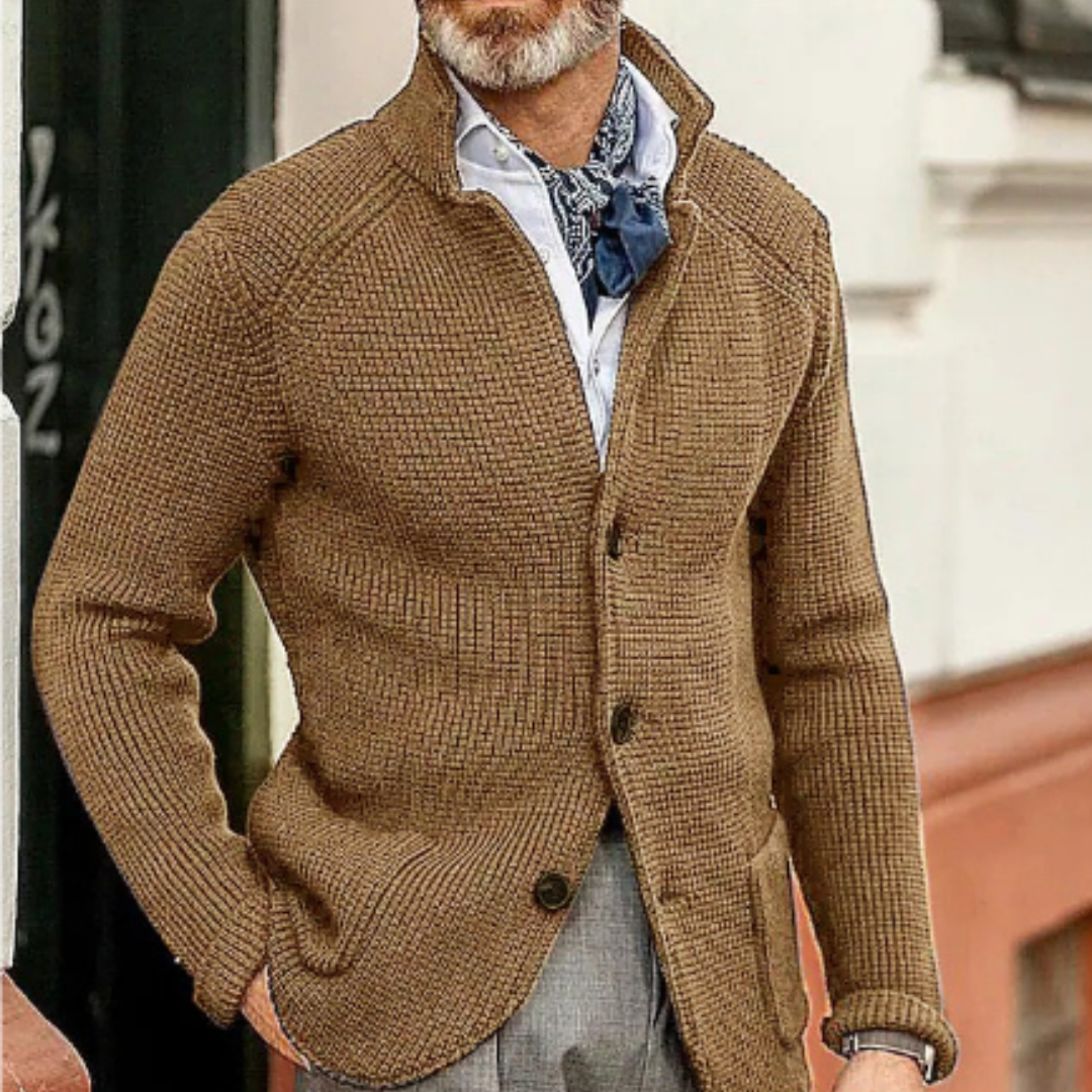 Brix | Stilren och varm herrstrickcardigan