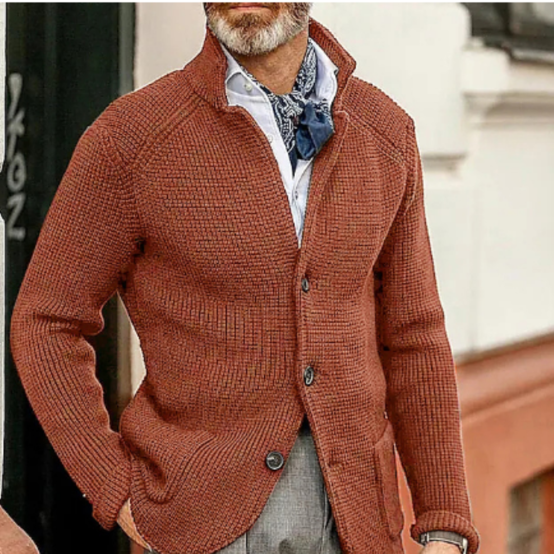 Brix | Stilren och varm herrstrickcardigan