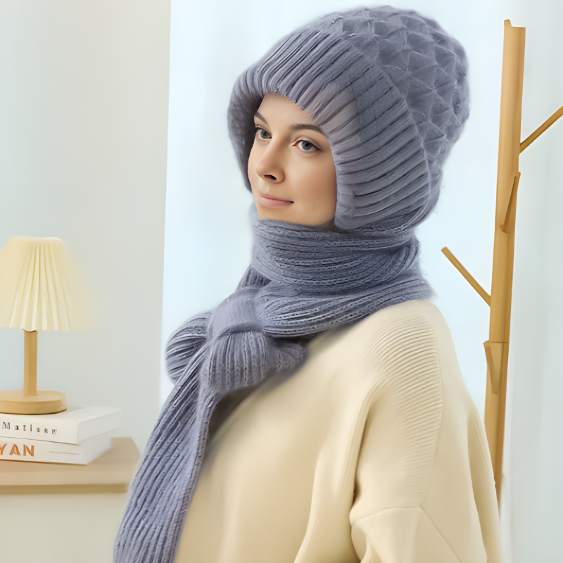 Gerta | Gemütlicher Winter-Schal und Mütze