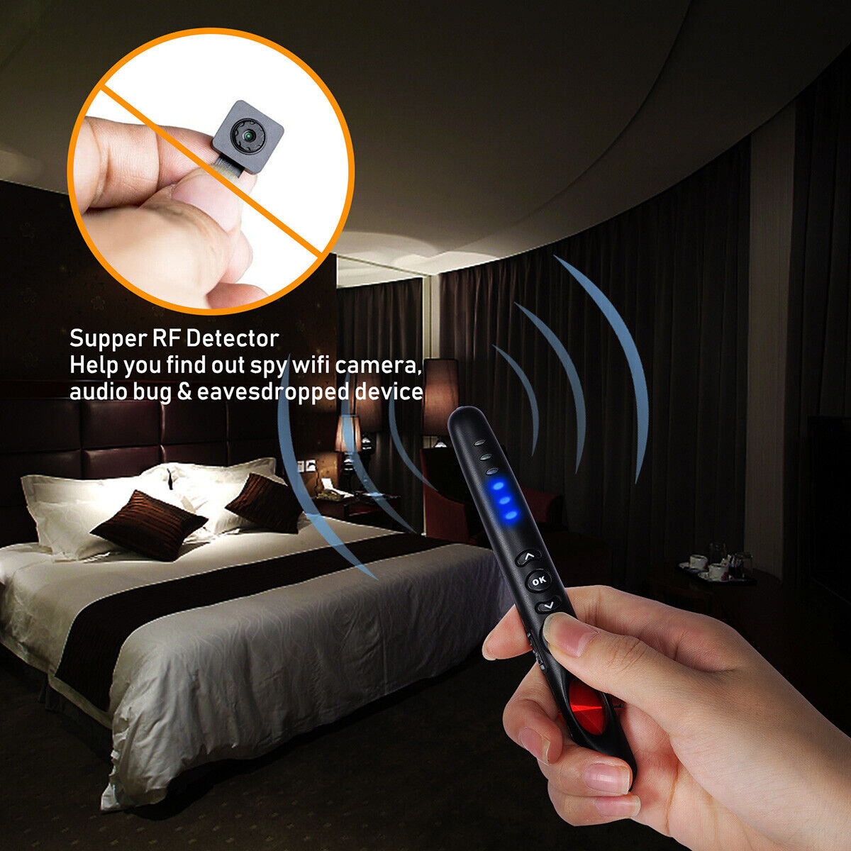 Versteckter Kamera -Fehlerdetektor und GPS -Tracker für Hotels und Autos 2