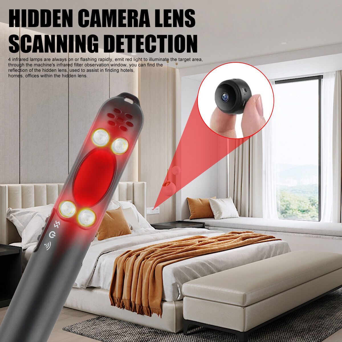 Versteckter Kamera -Fehlerdetektor und GPS -Tracker für Hotels und Autos 3