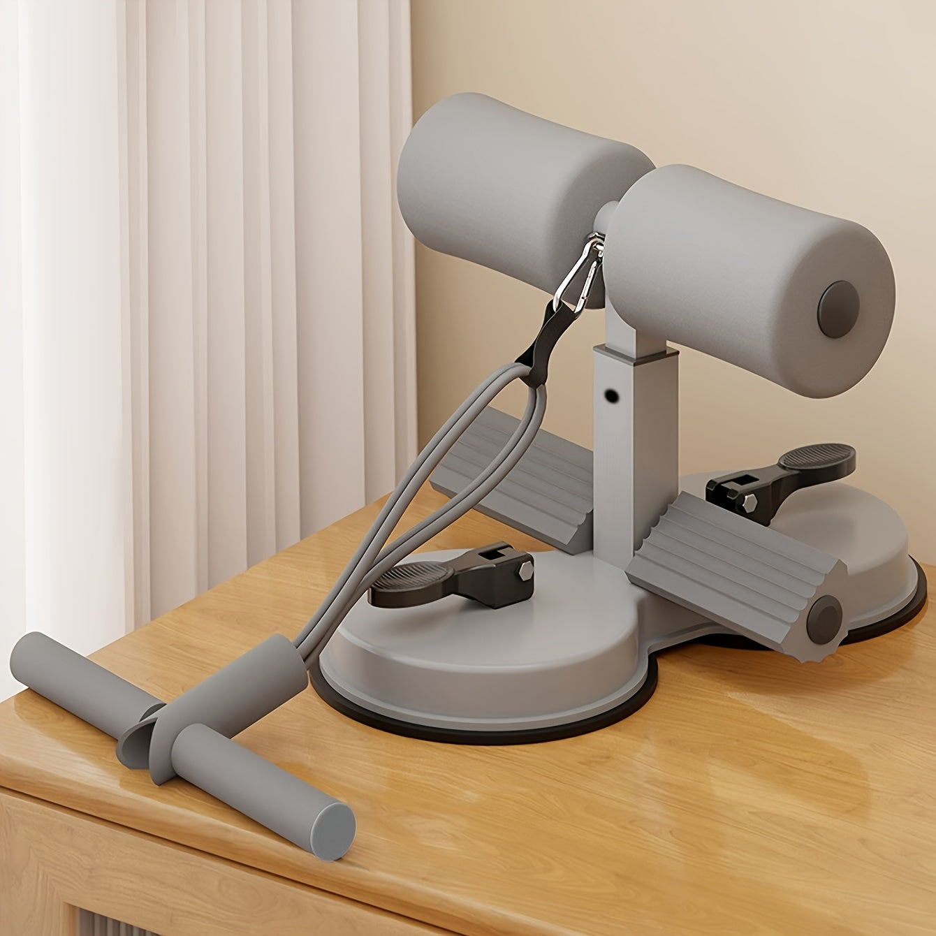 Verstellbarer Bauchmuskeltrainer mit doppelten Saugnäpfen – ideal für Heimfitness und Core-Training 1