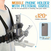 Verstellbarer Freisprecher Brustgürtel für bequeme Dreharbeiten und Fotografie-sichere Telefonhalter für Smartphones und Actionkameras 2