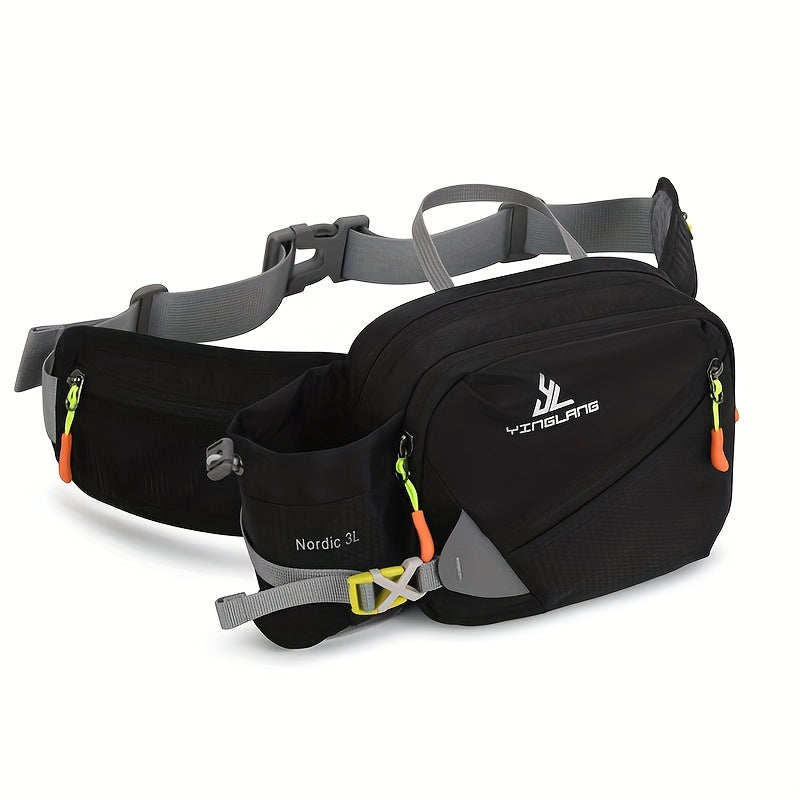 Vielseitige Laufgürteltasche mit Flaschenhalter – Strapazierfähiges Nylon mit Reißverschlüssen für Wanderungen und Marathonläufe. 0