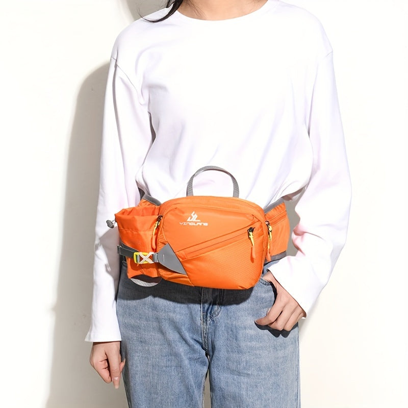 Vielseitige Laufgürteltasche mit Flaschenhalter – Strapazierfähiges Nylon mit Reißverschlüssen für Wanderungen und Marathonläufe. 4