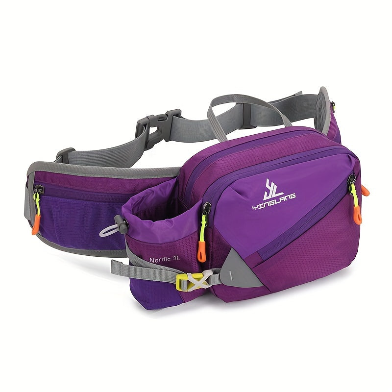 Vielseitige Laufgürteltasche mit Flaschenhalter – Strapazierfähiges Nylon mit Reißverschlüssen für Wanderungen und Marathonläufe. 8