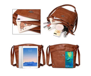 Vintage-Schultertasche für Damen, praktisch aus PU, für den Alltag 4