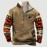 Vintage Fleece Winterpullover mit Reißverschluss für Herren - Felix 1