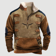 Vintage Fleece Winterpullover mit Reißverschluss für Herren - Felix 3