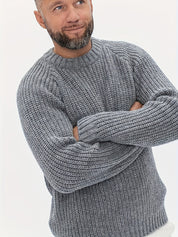 Warmer, einfarbiger Strickpullover für Herren – Elliot 1