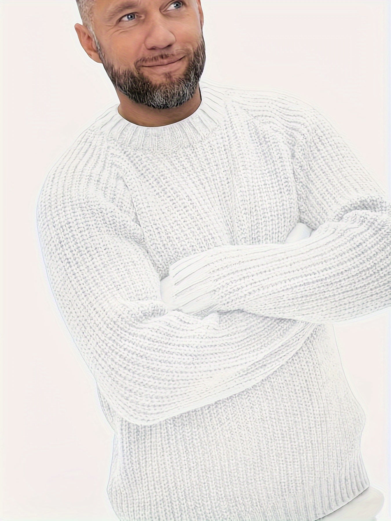 Warmer, einfarbiger Strickpullover für Herren – Elliot 2