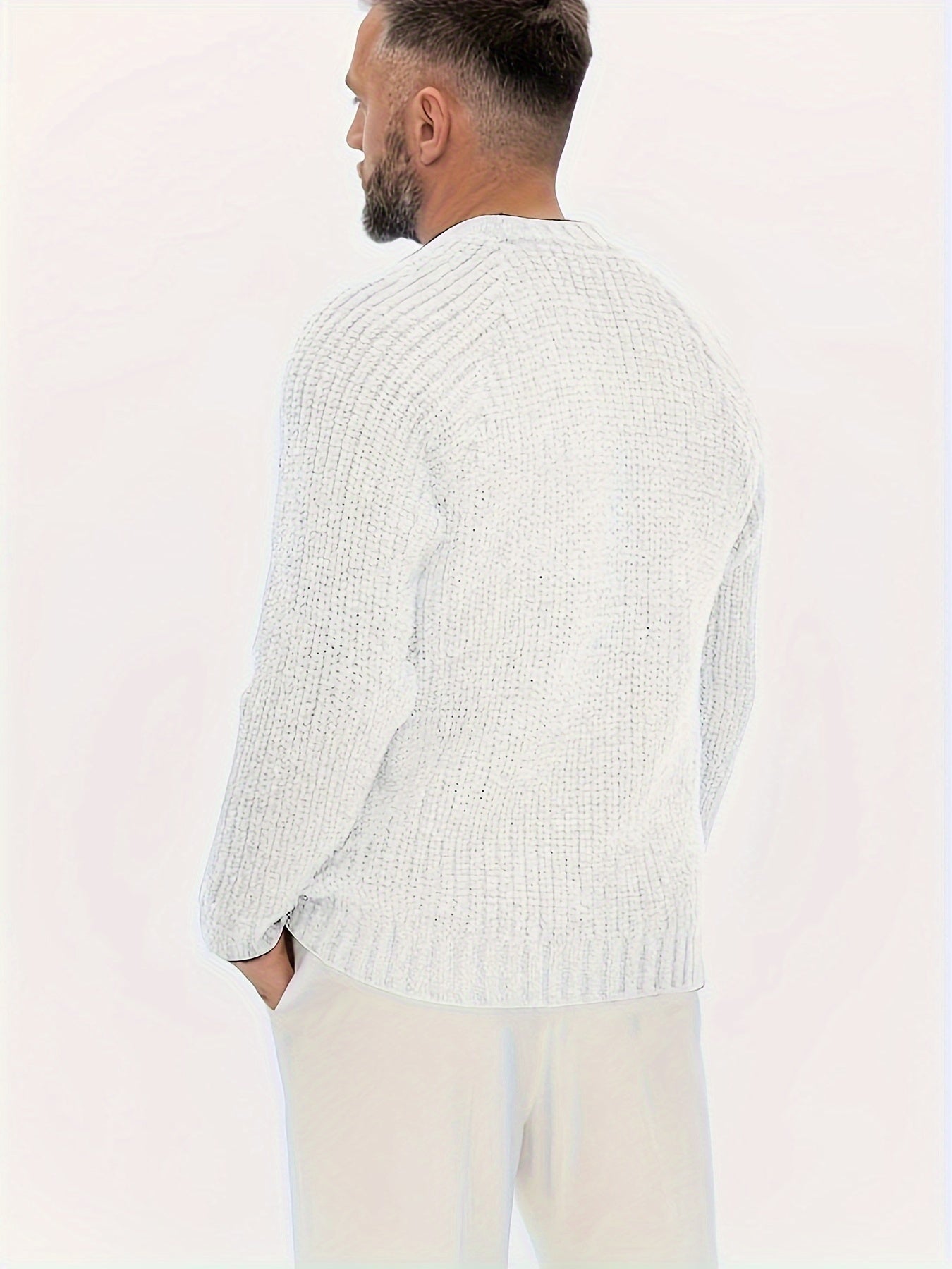 Warmer, einfarbiger Strickpullover für Herren – Elliot 3
