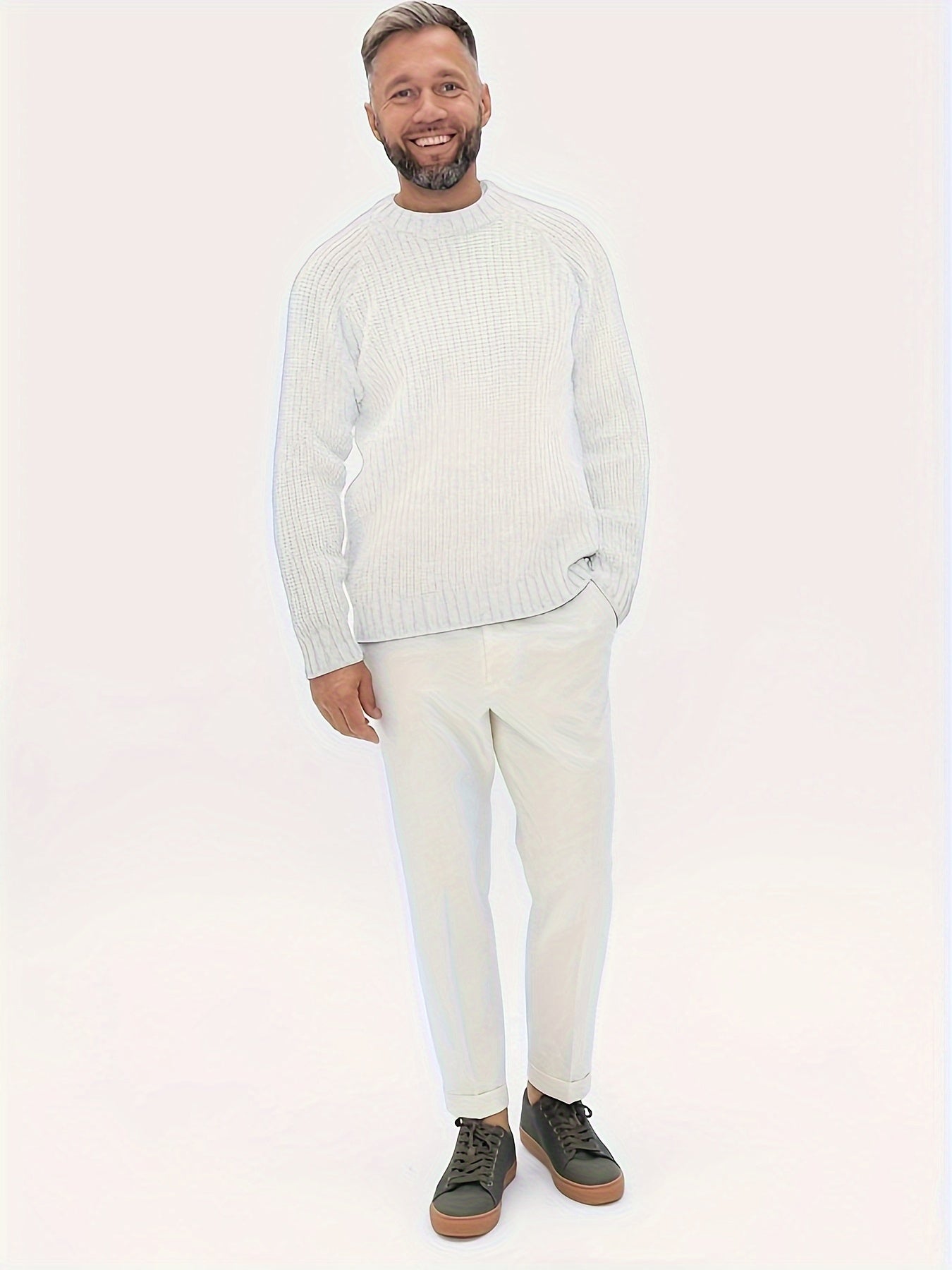 Warmer, einfarbiger Strickpullover für Herren – Elliot 5