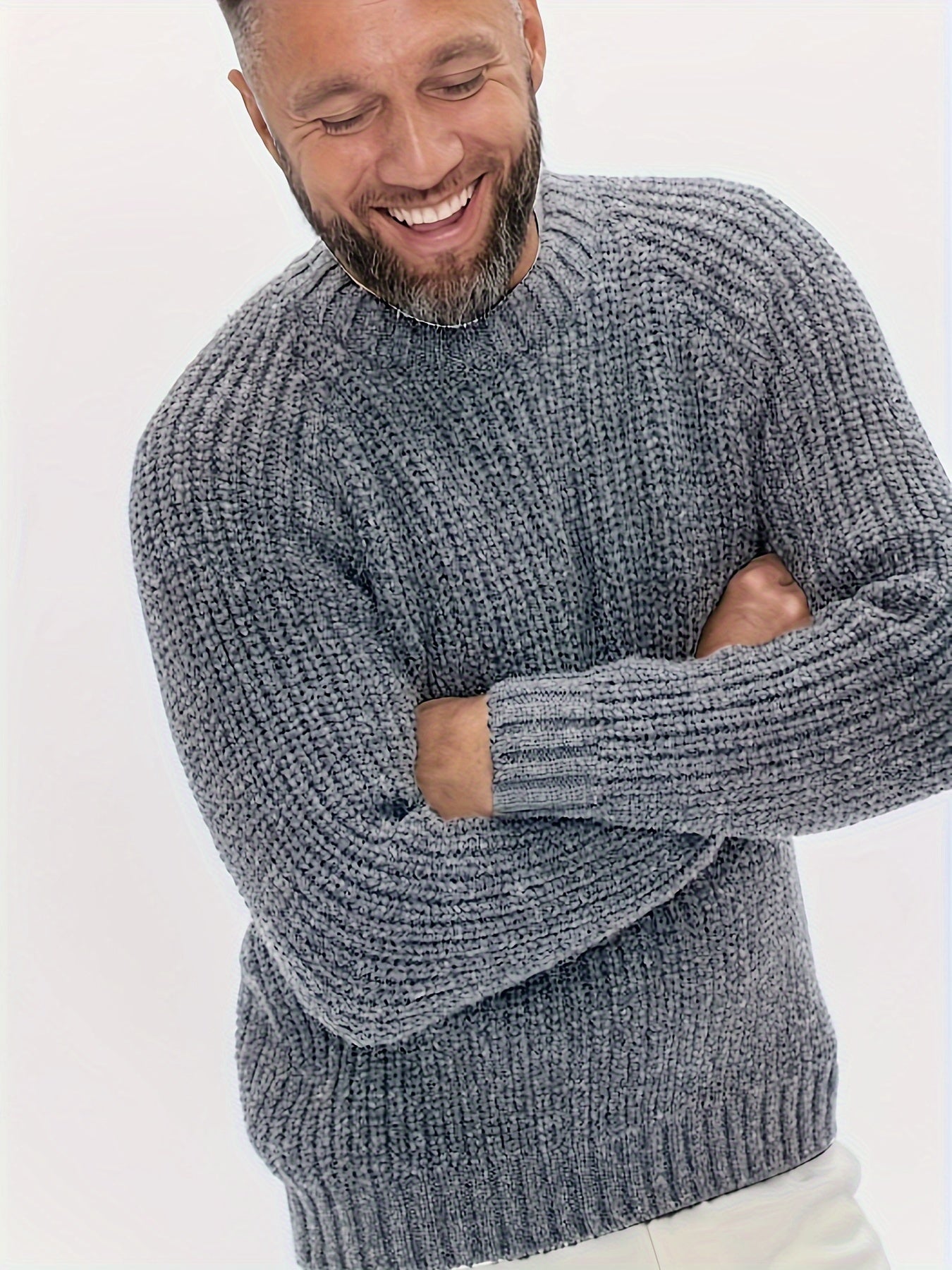 Warmer, einfarbiger Strickpullover für Herren – Elliot 6