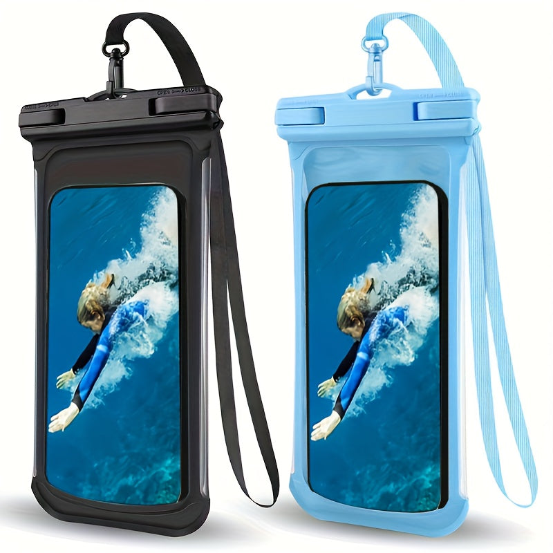 Wasserdichte Telefonbeutel mit Nackengurt für Strand und Reisen-Langlebige PVC-Smartphone-Hülle für 20-32 cm-Geräte 1