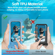 Wasserdichte Telefonbeutel mit Nackengurt für Strand und Reisen-Langlebige PVC-Smartphone-Hülle für 20-32 cm-Geräte 3
