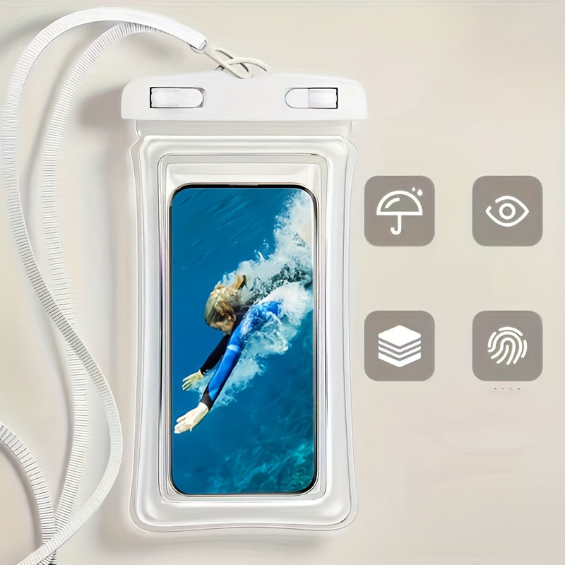 Wasserdichte Telefonbeutel mit Nackengurt für Strand und Reisen-Langlebige PVC-Smartphone-Hülle für 20-32 cm-Geräte 5