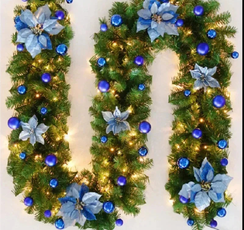 Weihnachtsgirlande | Elegante Rattangirlande mit warmer LED-Beleuchtung 2