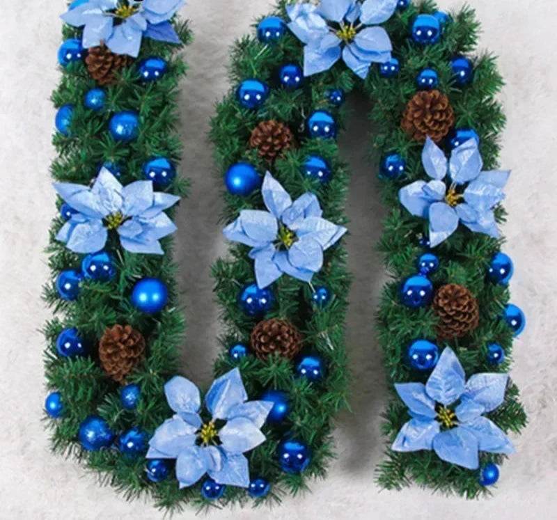 Weihnachtsgirlande | Elegante Rattangirlande mit warmer LED-Beleuchtung 7