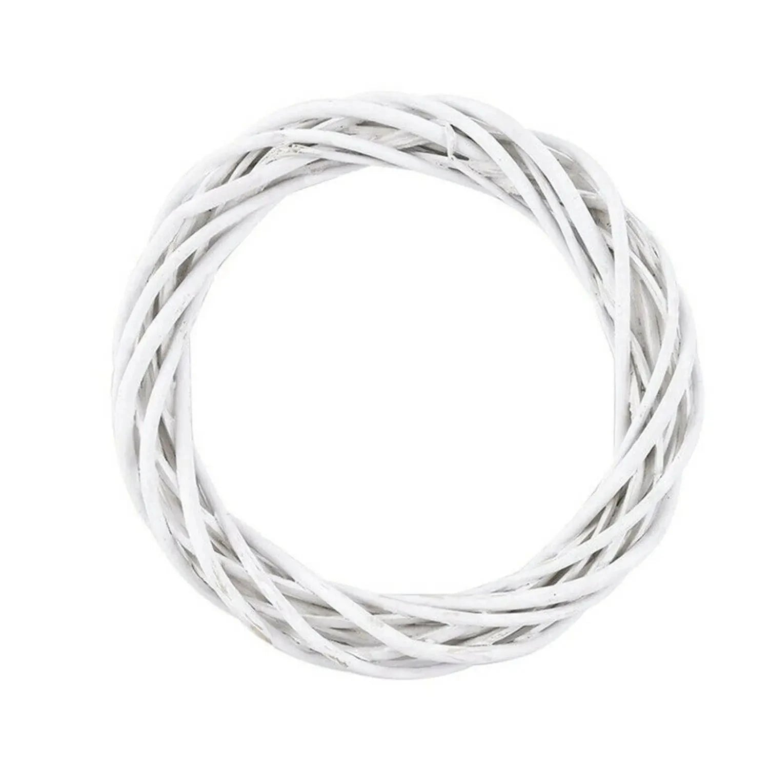 Weißer Wunderkranz | Handgefertigter Rattankranz für die Weihnachtstür 0