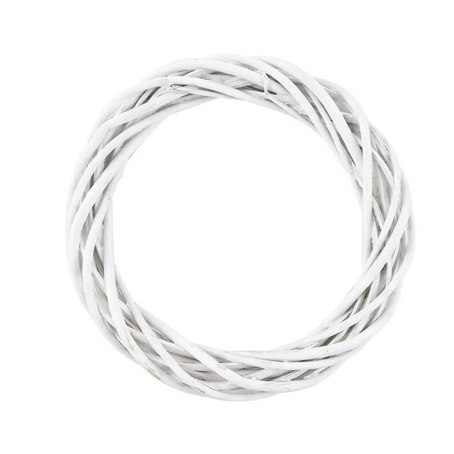 Weißer Wunderkranz | Handgefertigter Rattankranz für die Weihnachtstür 4