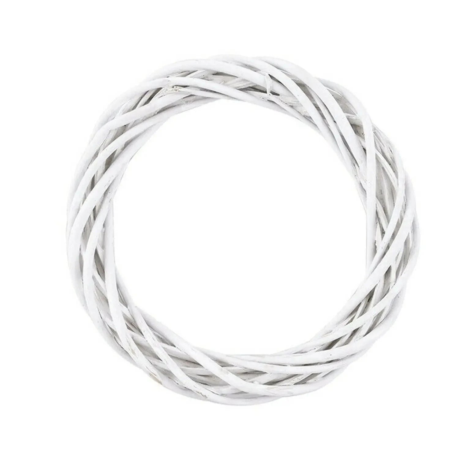 Weißer Wunderkranz | Handgefertigter Rattankranz für die Weihnachtstür 5