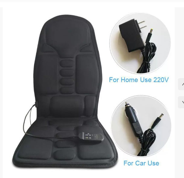 Massagestolskudde med 5 massagepunkter och uppvärmd nackkudde för bil och hem