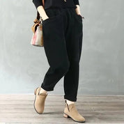 THEA | Avslappnade fleece vinter baggybyxor