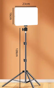 Justerbar LED-ljusstativ för fotografi och video - 1,1 m höjd, robust aluminiumstativ med lampa