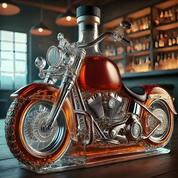 Whiskykaraffe in Form eines Harley-Davidson-Motorrads für die Hausbar 0