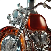 Whiskykaraffe in Form eines Harley-Davidson-Motorrads für die Hausbar 5