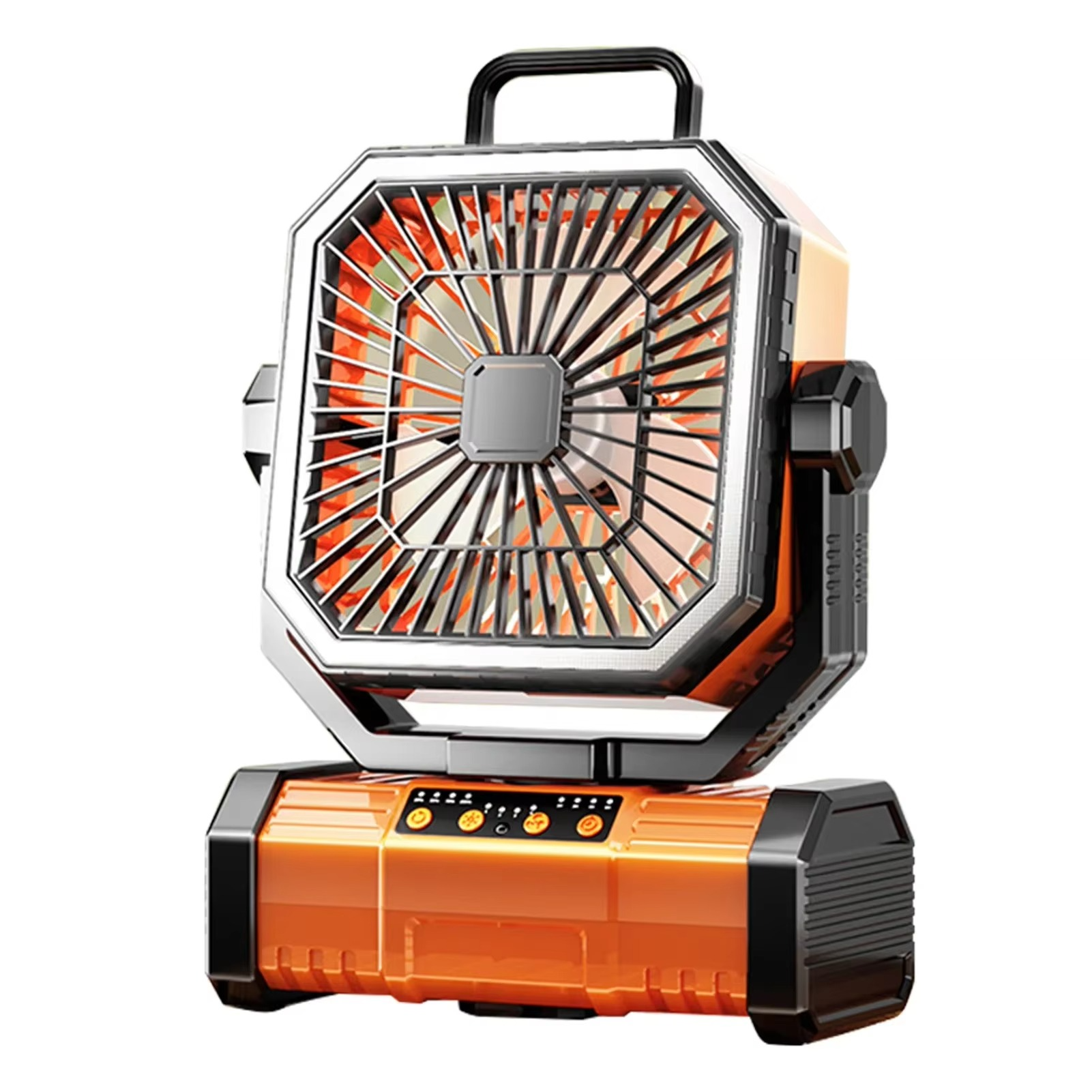 Wiederaufladbarer Campingventilator mit 20000 mAh Akku, 4 Geschwindigkeiten und LED-Laterne 1