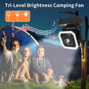 Wiederaufladbarer Campingventilator mit 20000 mAh Akku, 4 Geschwindigkeiten und LED-Laterne 3