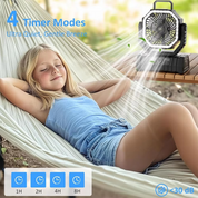 Wiederaufladbarer Campingventilator mit 20000 mAh Akku, 4 Geschwindigkeiten und LED-Laterne 4