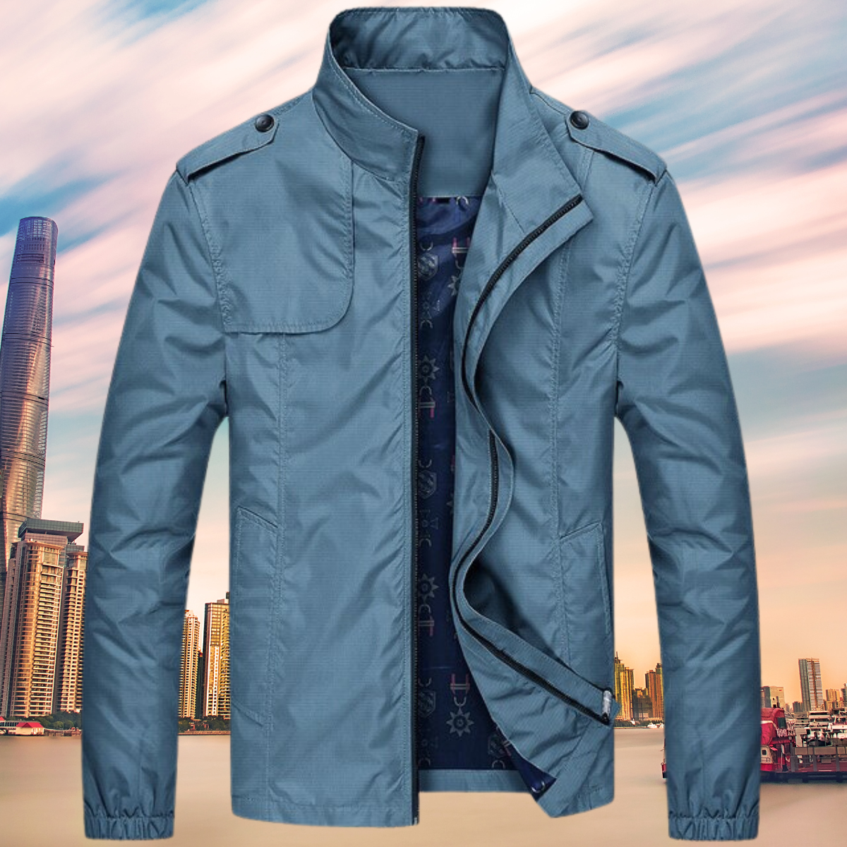 Winddichte Herrenjacke mit Kragen - Camden 2