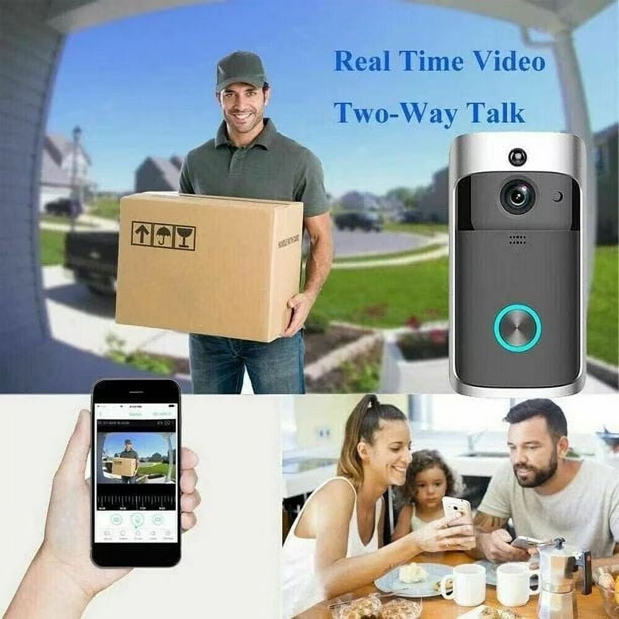 Wireless HD WiFi Video Türklingel - Nachtsicht und cordless Intercom 1