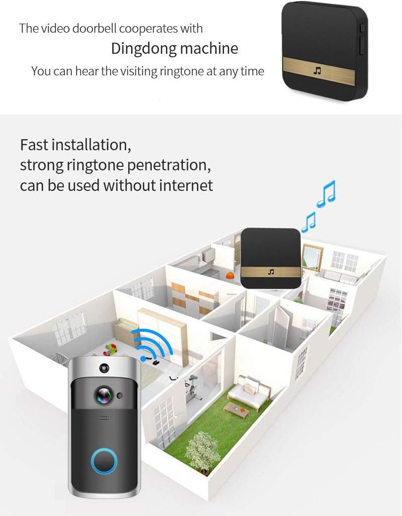 Wireless HD WiFi Video Türklingel - Nachtsicht und cordless Intercom 4