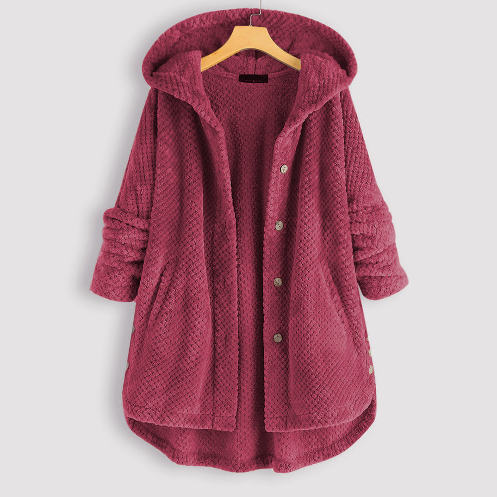 ALEXIS | Unisex Winter Wende-Fleece-Jacke mit Kapuze