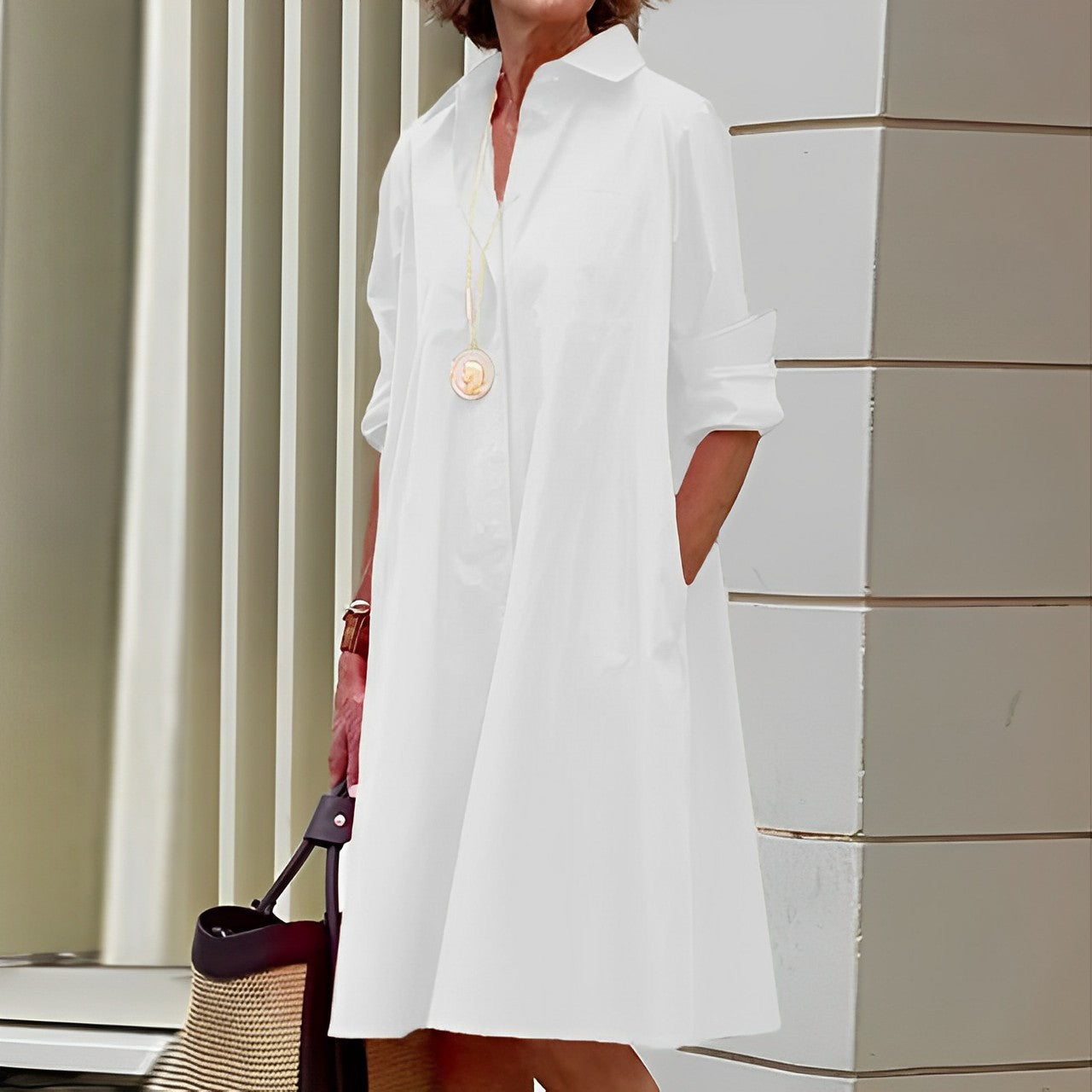 Amara | Minimalistische Lockere Taschenbluse