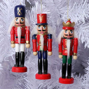 WoodSplendor | Set mit 6 Mini-Nussknacker-Ornamenten für den Weihnachtsbaum 3